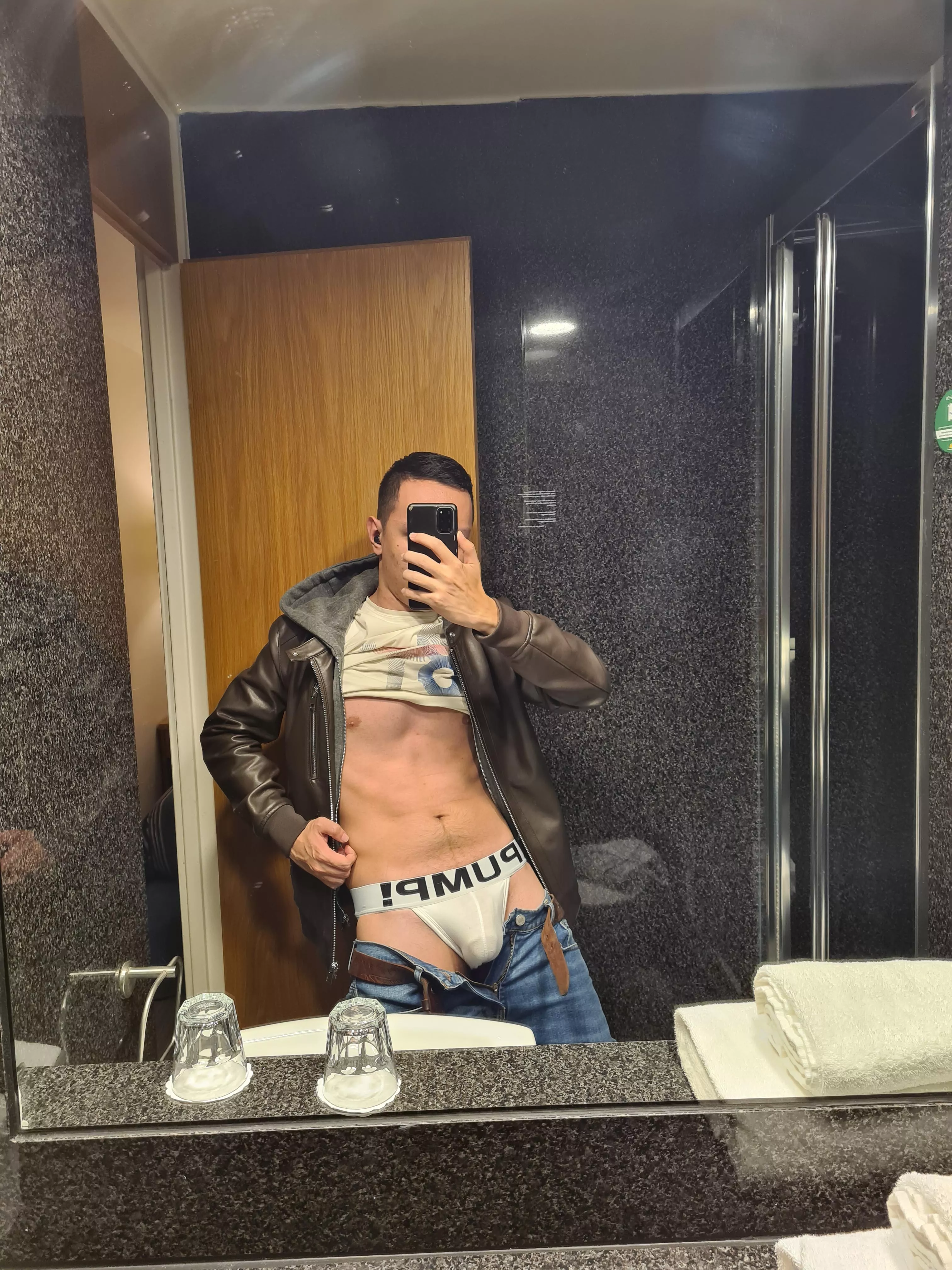 What would you do if you saw me like this in a bathroom?