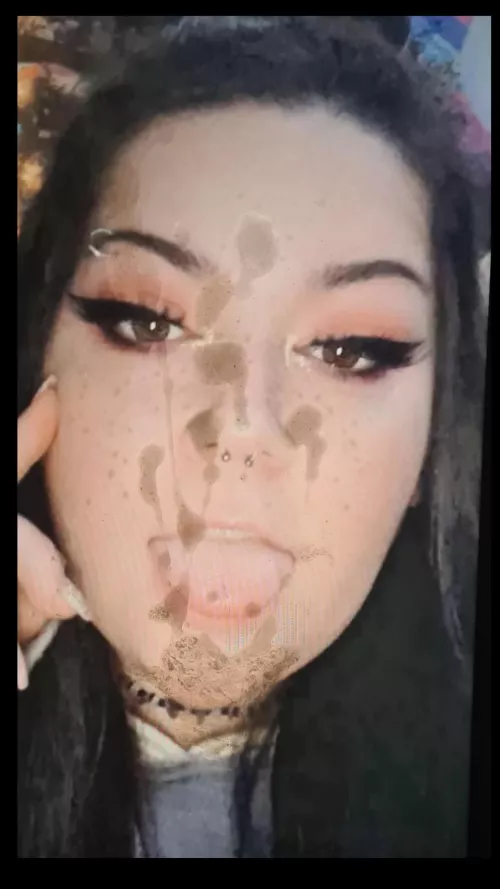 Add more cum to her face. I want to barely recognize her😈 kik tribmyslut420 or dm me