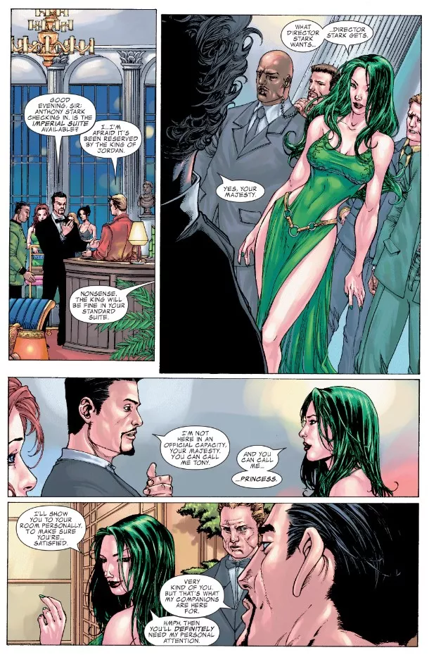 Tony Meeting Madame Hydra [Iron Man: Director of S.H.I.E.L.D. Annual]