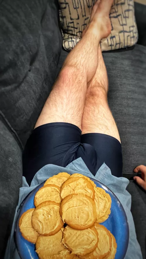 What??? Are you really going to tell me you don’t take your pants off when eating a plate of cookies on cake day.