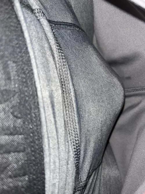 Close up look in my shorts after I hit the gym, would you take a peek?