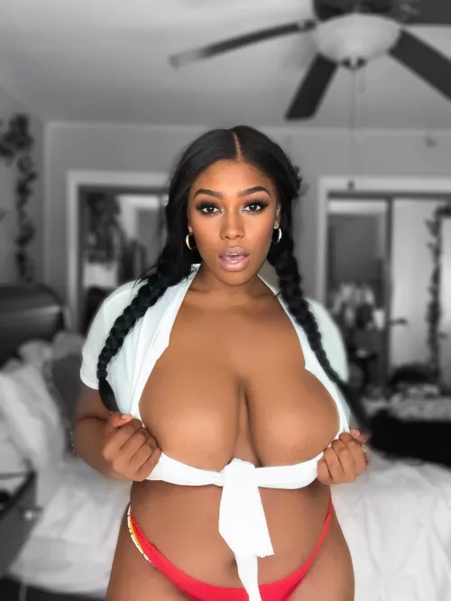 my t shirt can barely hold ‘em in anymore babe