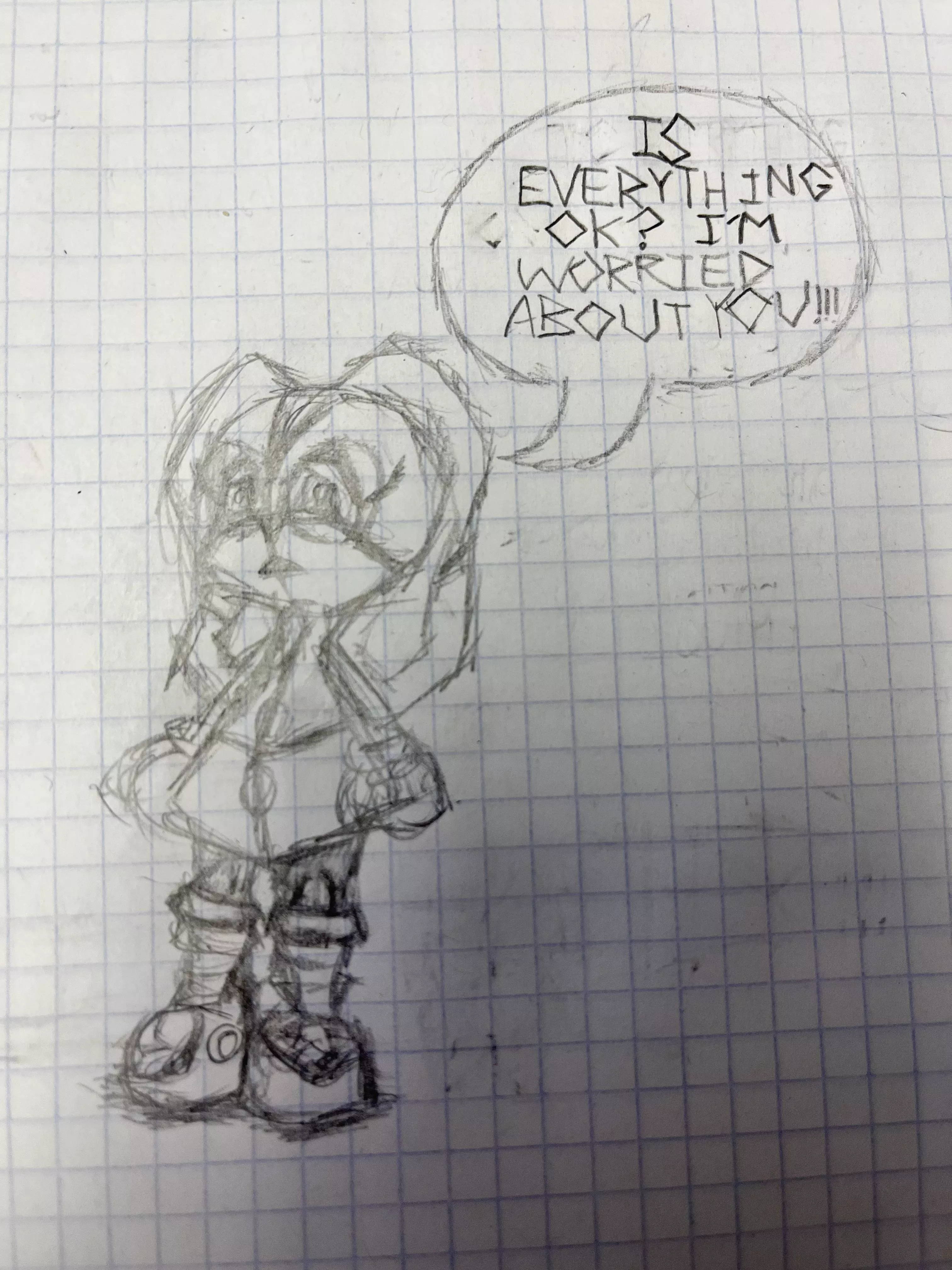 An ultra rough sketch of Cream worrying about you. Seriously tho, is everything going ok for ya’ll?