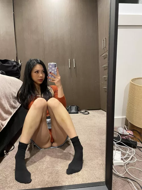 Do you like what you see when I give you a little peek of what's underneath my skirt?