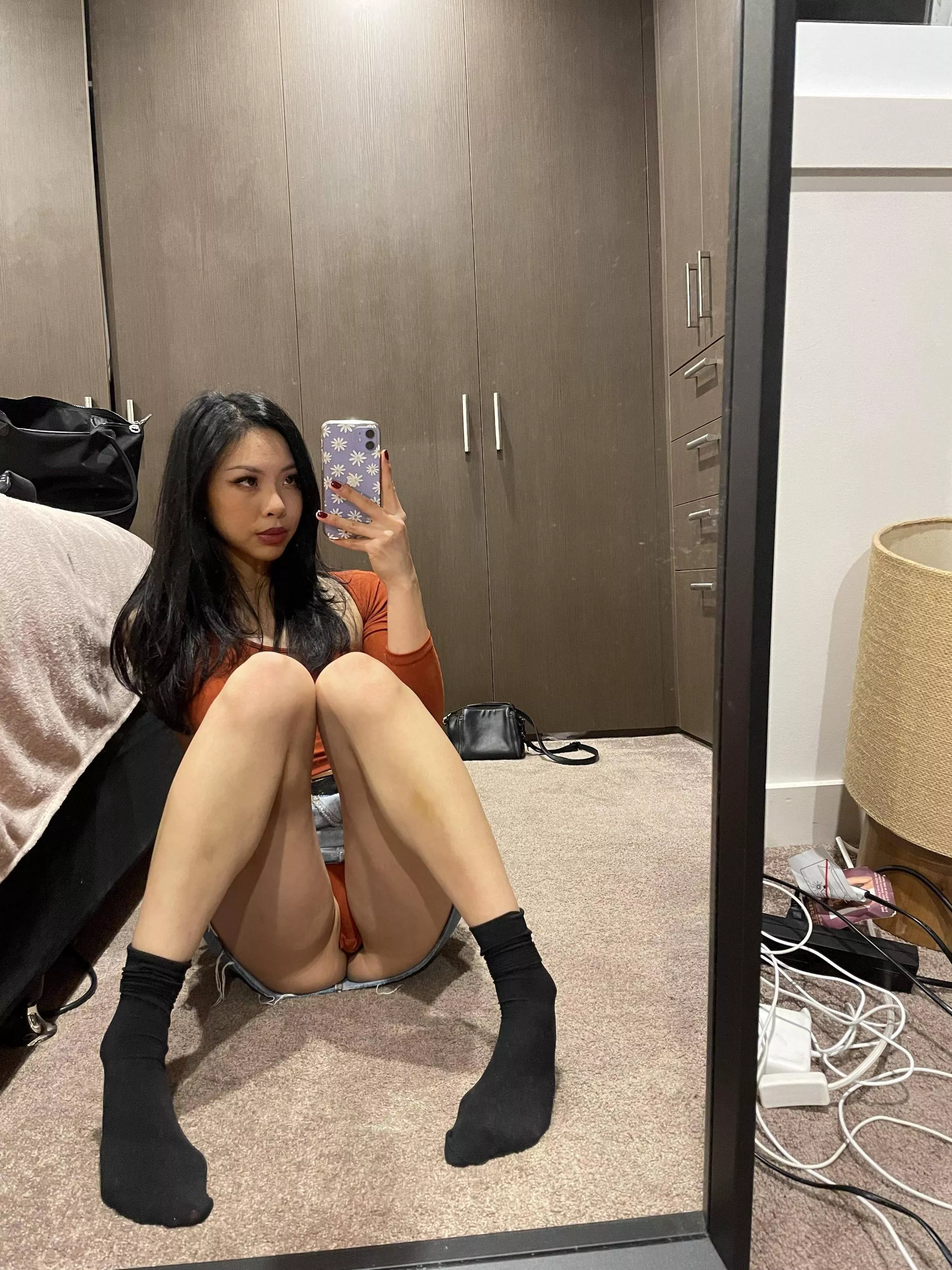 Do you like what you see when I give you a little peek of what's underneath my skirt?