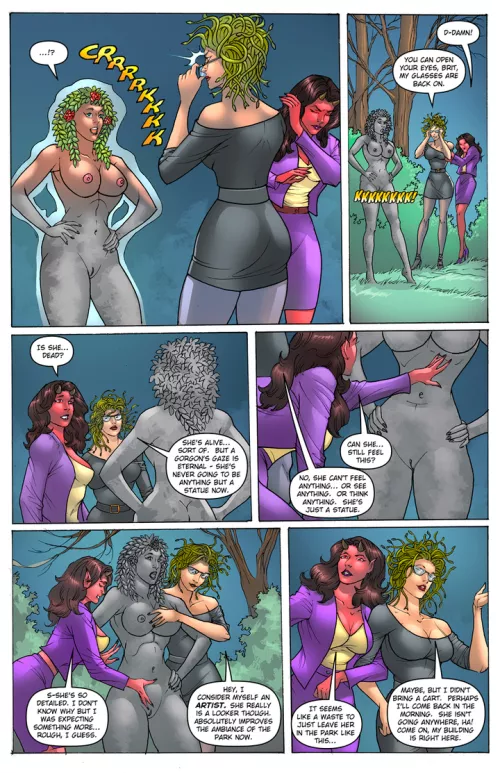 Heart of Stone (petrification, gorgon, demoness, lesbian, nymph) [comic preview]