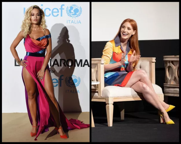 Hey, please play as Rita Ora or Jessica Chastain and make me woreship your legs and feet.