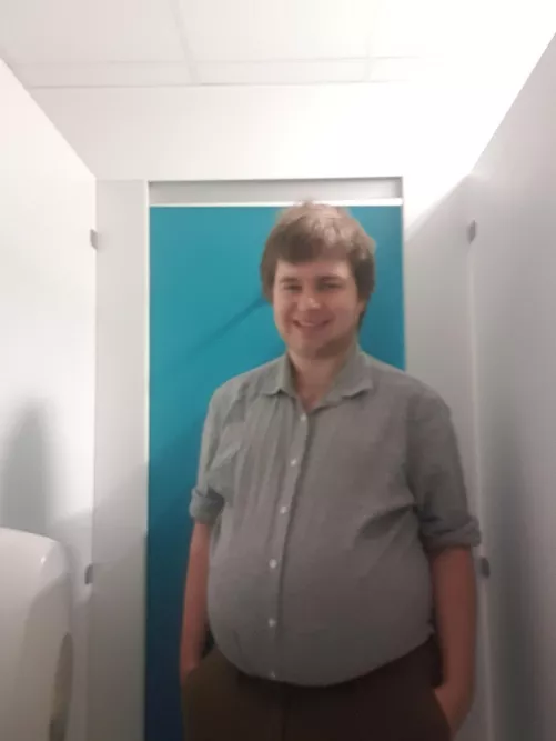 Not a nude sadly, but feeling handsome in my work clothes :)