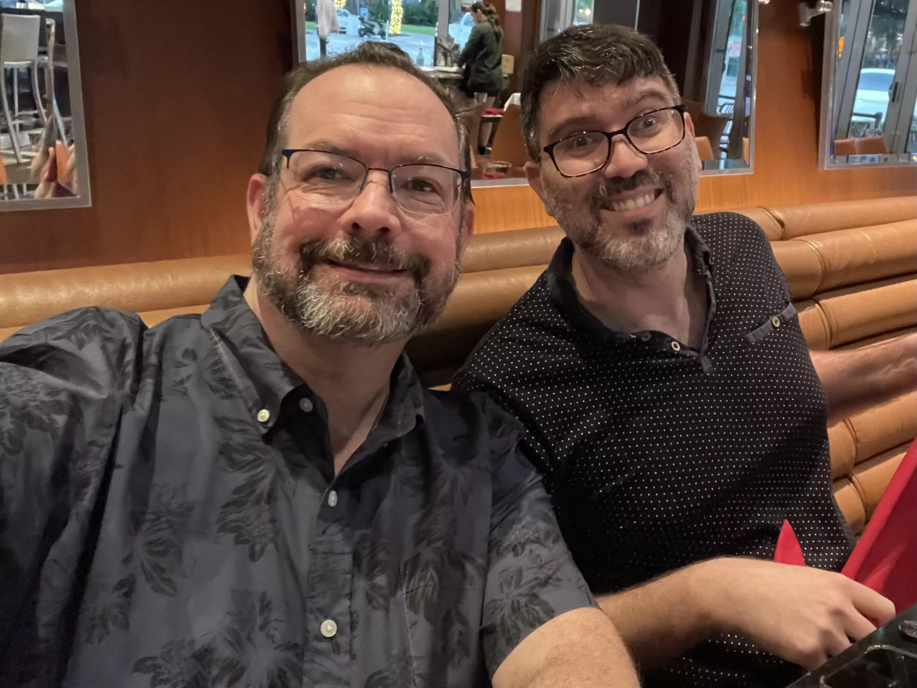 Out to dinner with my handsome husband.