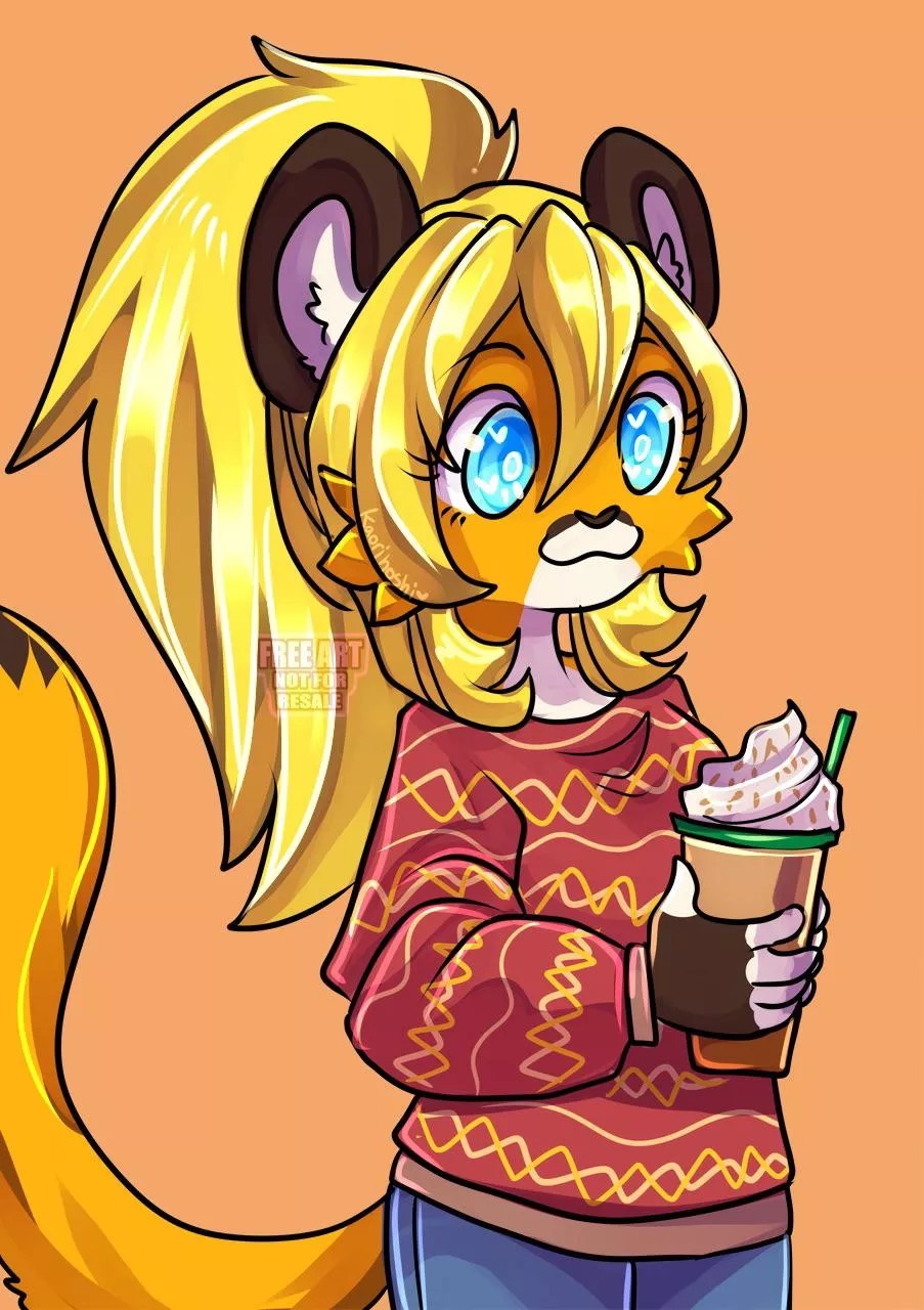 Pumpkin spice latte 🍂 🎃 (art by Kaorisorahoshi)