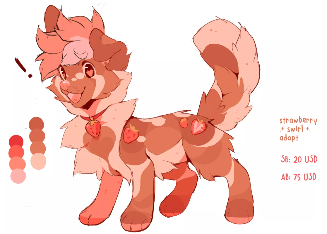 Strawberry adopt I made (@tea_pancake on insta)