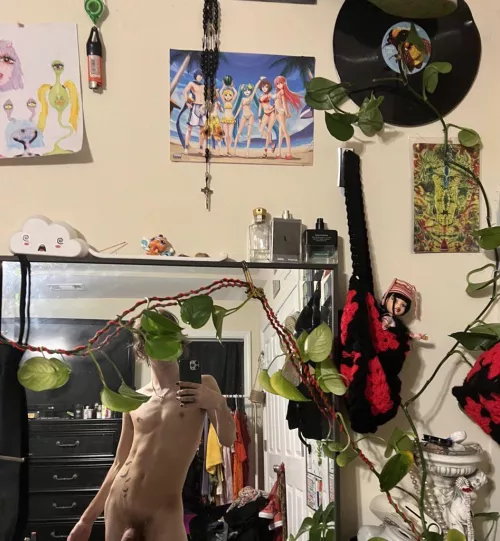 walking around naked so my room mate will see😁