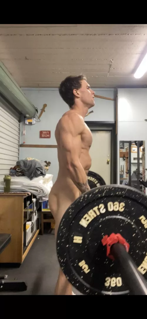 What would you do if you caught me working out naked like this..? (M)