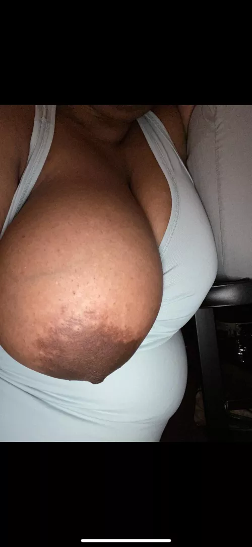 Calling all husbands who love big tits, mine is playing peek a boob