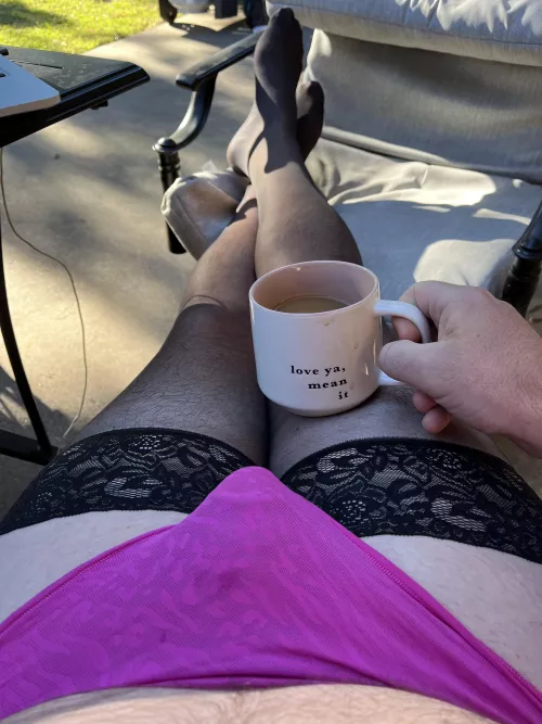 It’s a beautiful morning on the patio.