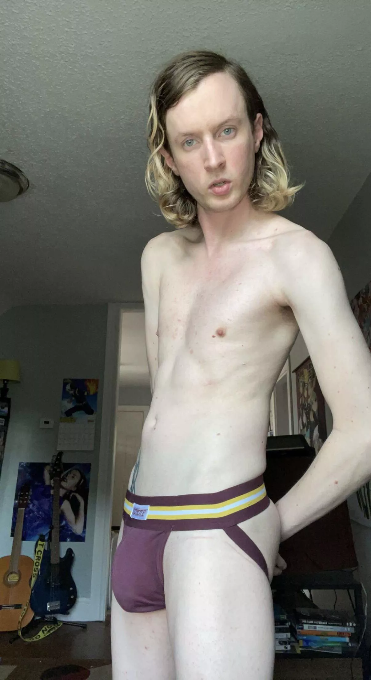 Posing in a jockstrap again 💛