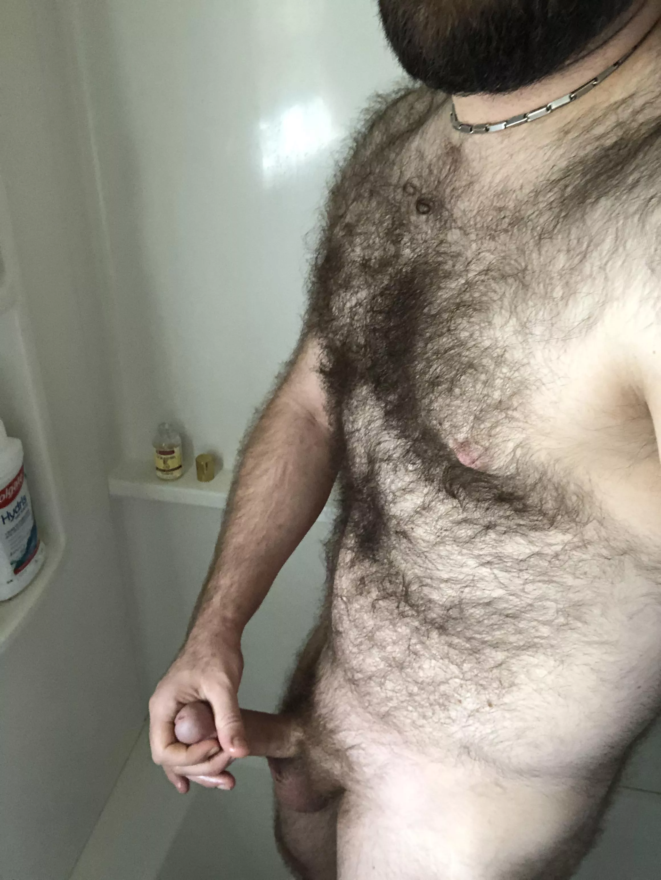 Rub on it then stroke