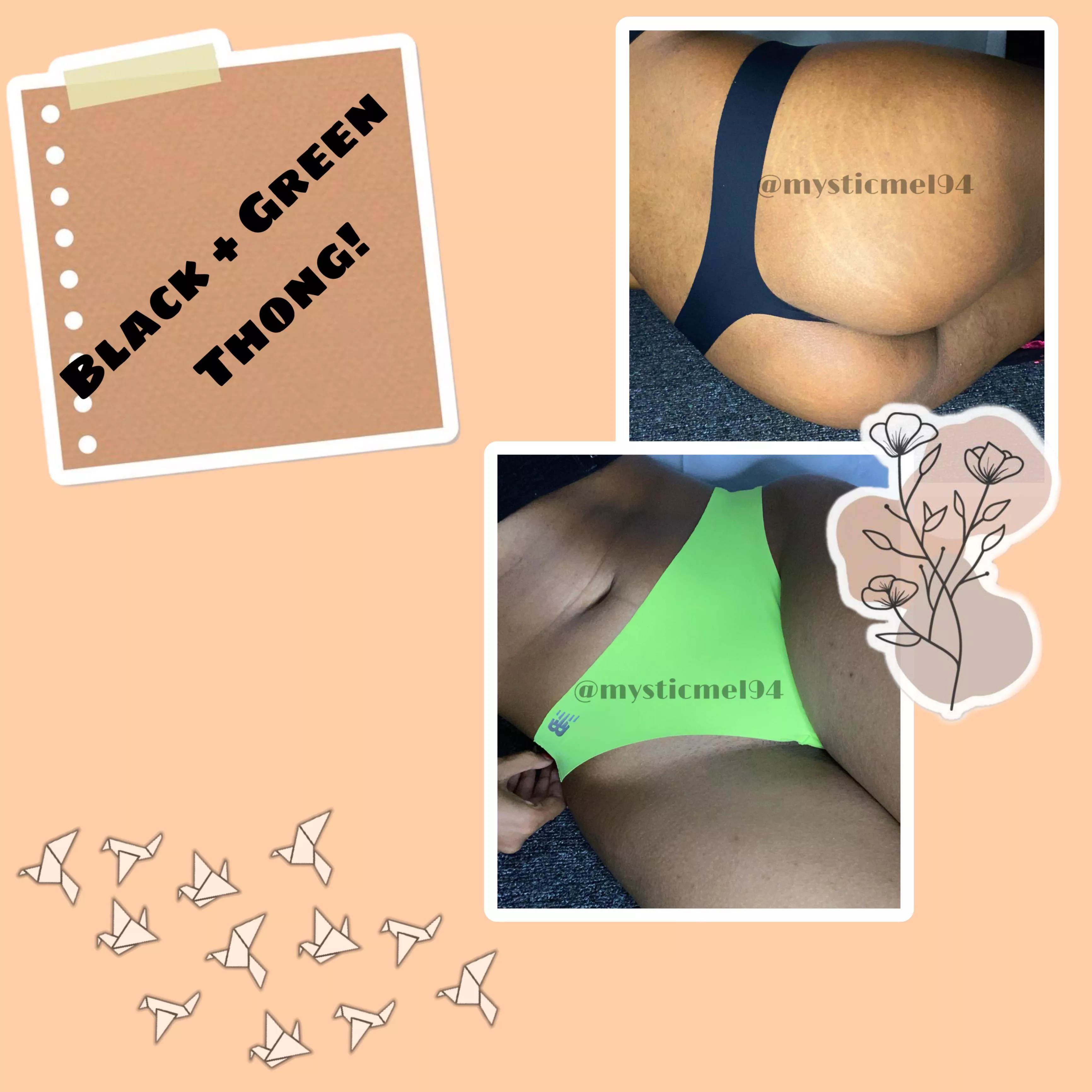 [selling] my neon green + black thong! ADD ONS LIKE masturbation 💦 shark week 🦈 & extra day 👙 FULL MENU PINNED or VISIT MY SUBREDDIT 💬 r/mysticmel94