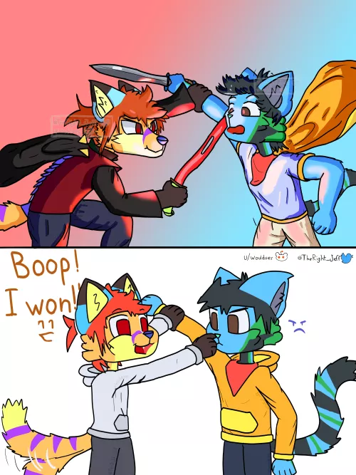 Boop fight! ( comic by me @TheRight_Jeff on twitter )