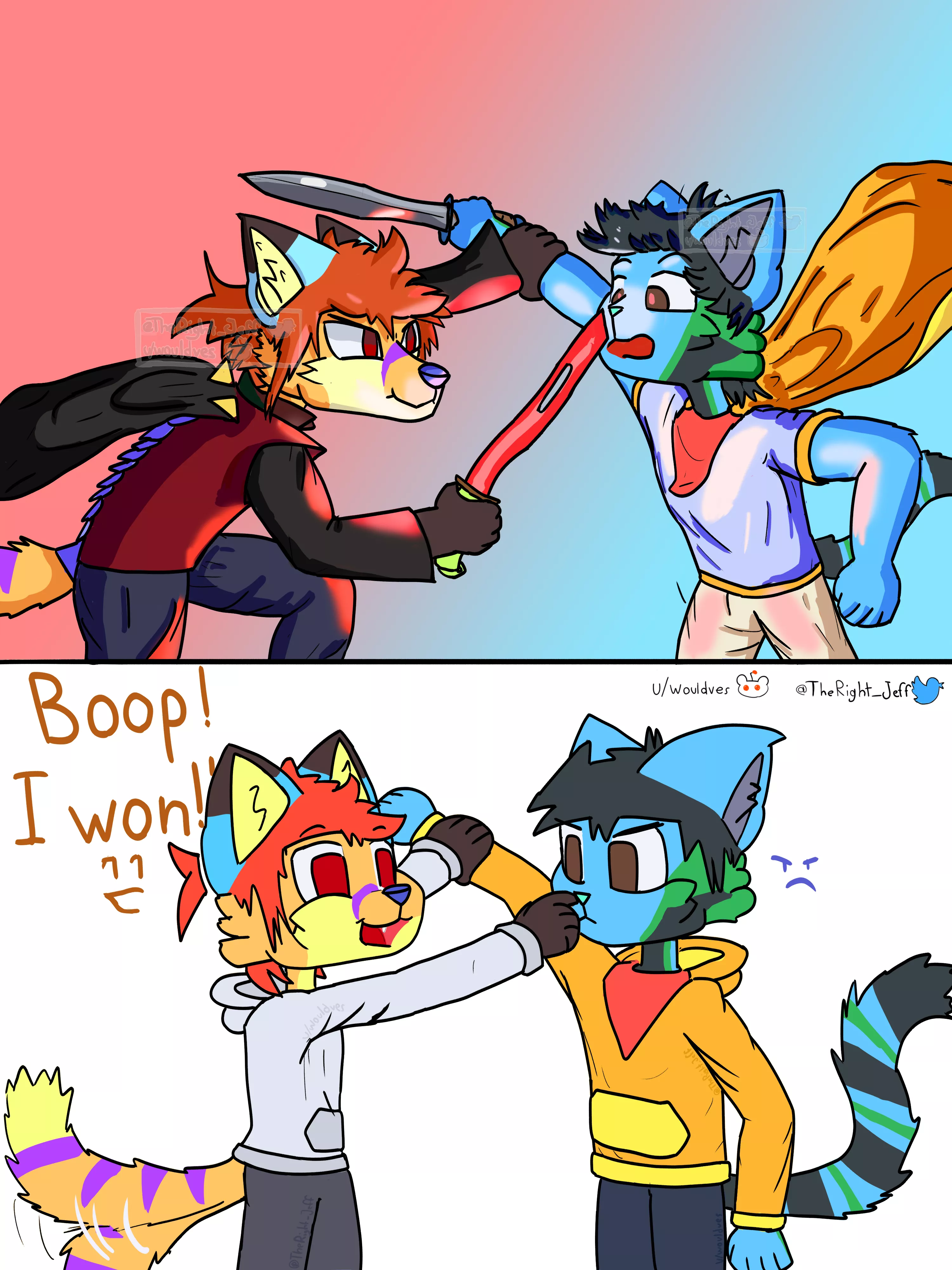 Boop fight! ( comic by me @TheRight_Jeff on twitter )