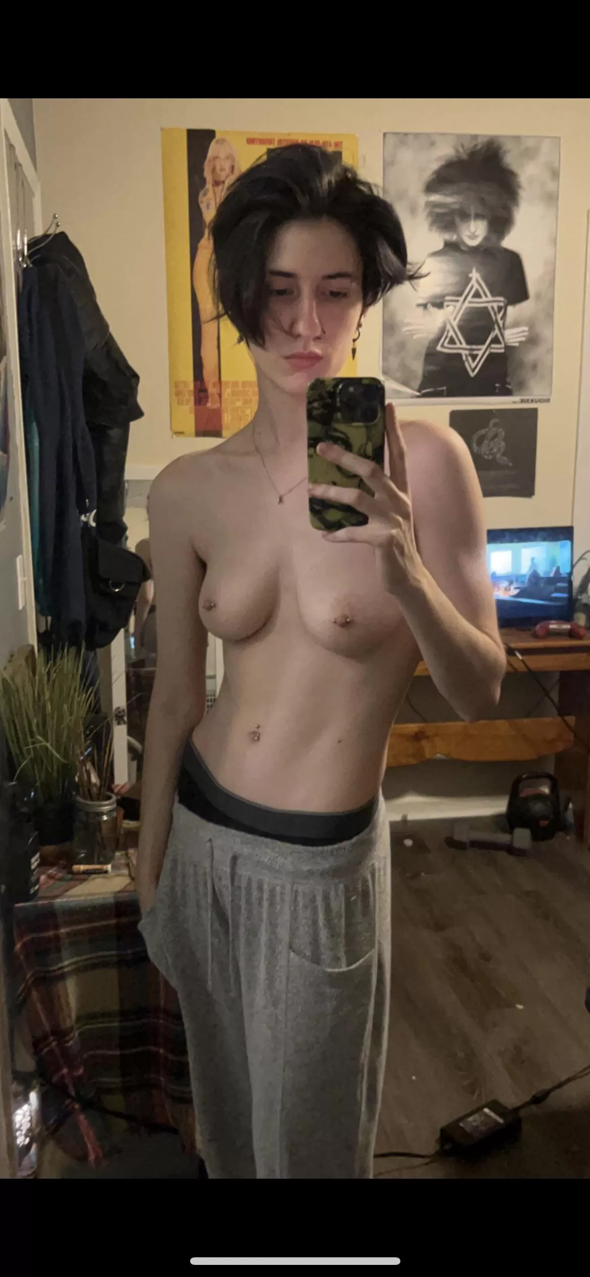 butch with pierced nipples ?