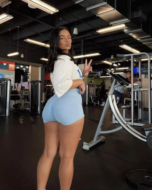 Her ass is amazing in those yoga shorts