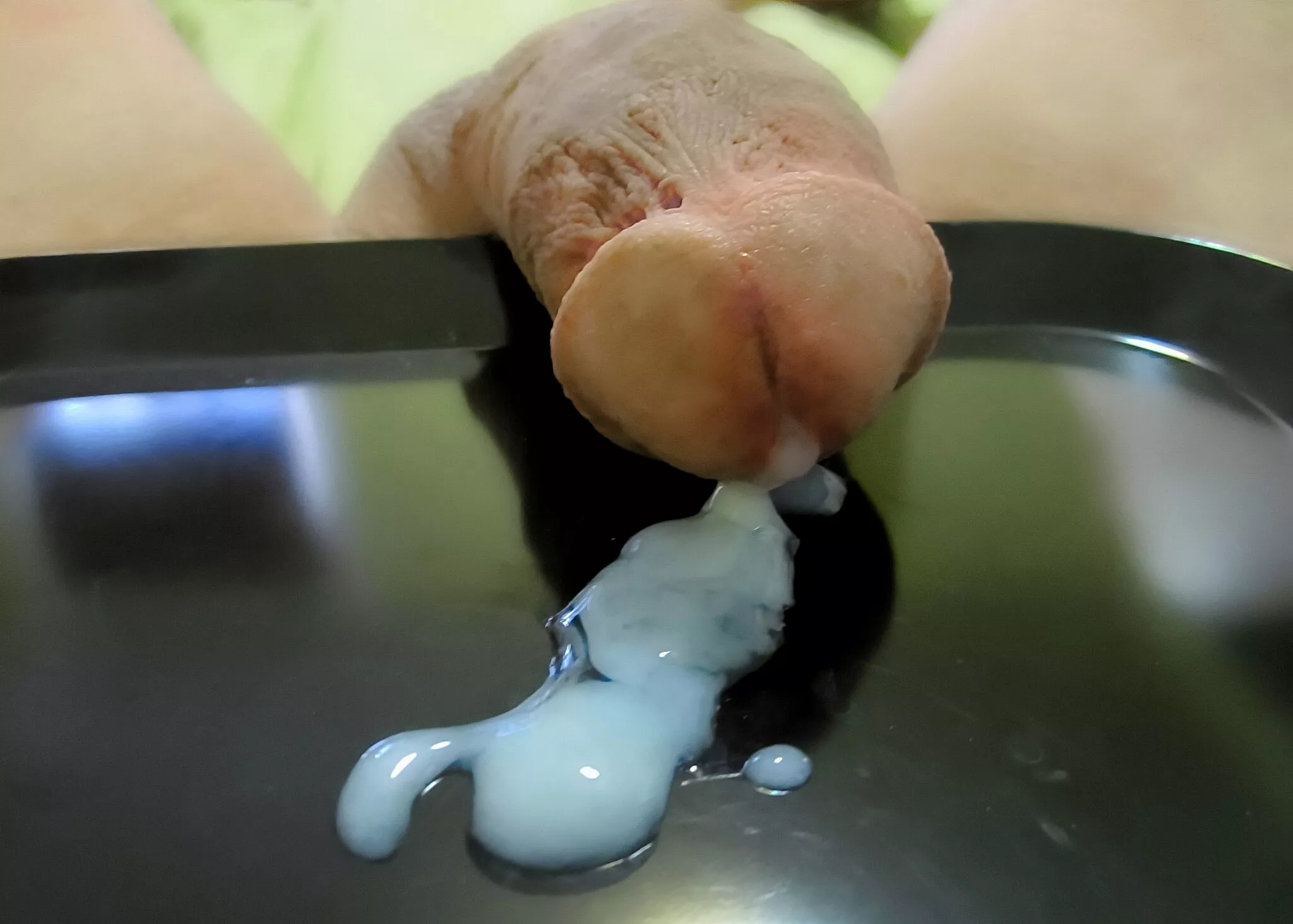 My sissy cuck training began with eliminating my aversion to eating cum. After release, I would be told to lay on my back and place the cum plate on my upper chest, just under my chin, and breath in my own smell till the shame made me eager to eat.