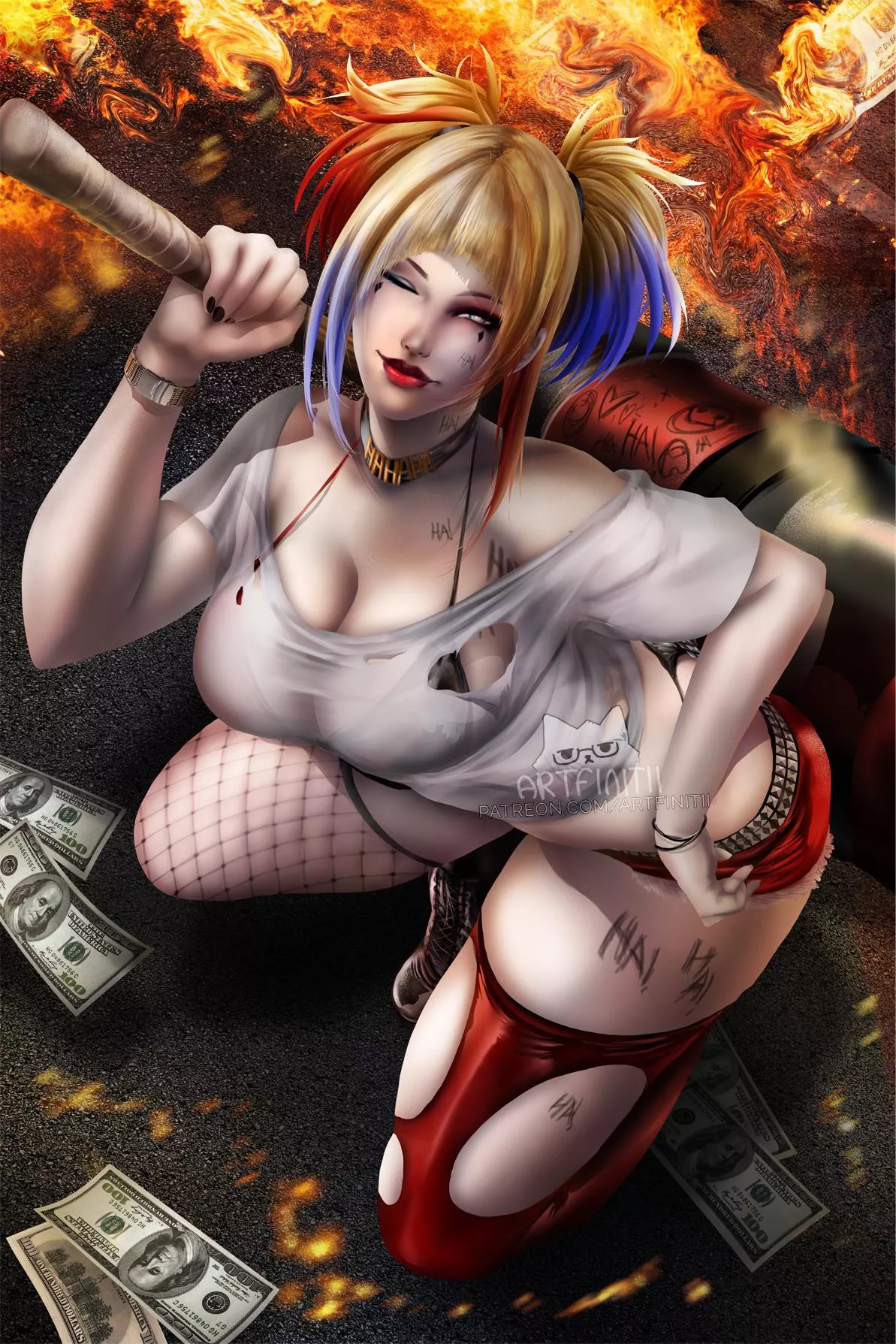 Harley Quinn Fanart i just finished up! She's been on the drawing list for 4 years now! I liked how it turned out and wanted to share it! (Artfinitii)