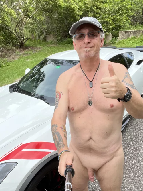 Nothing like driving a true American muscle car! Even better when you’re naked!
