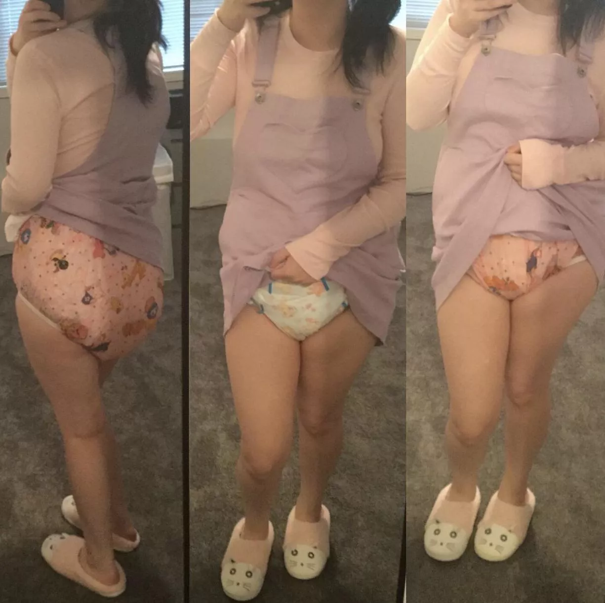 Pastel cuteness with and without plastic pants