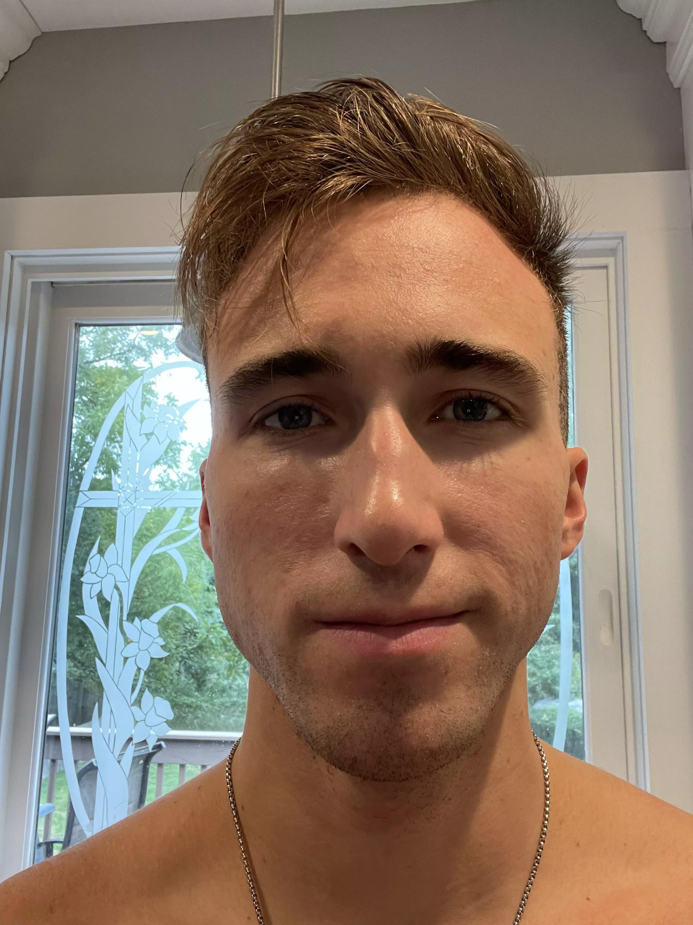 Post shower…don’t mind my hair being a bit wet