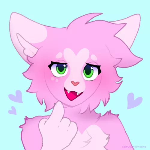 Posting some art I made of my fursona Valentine 😁