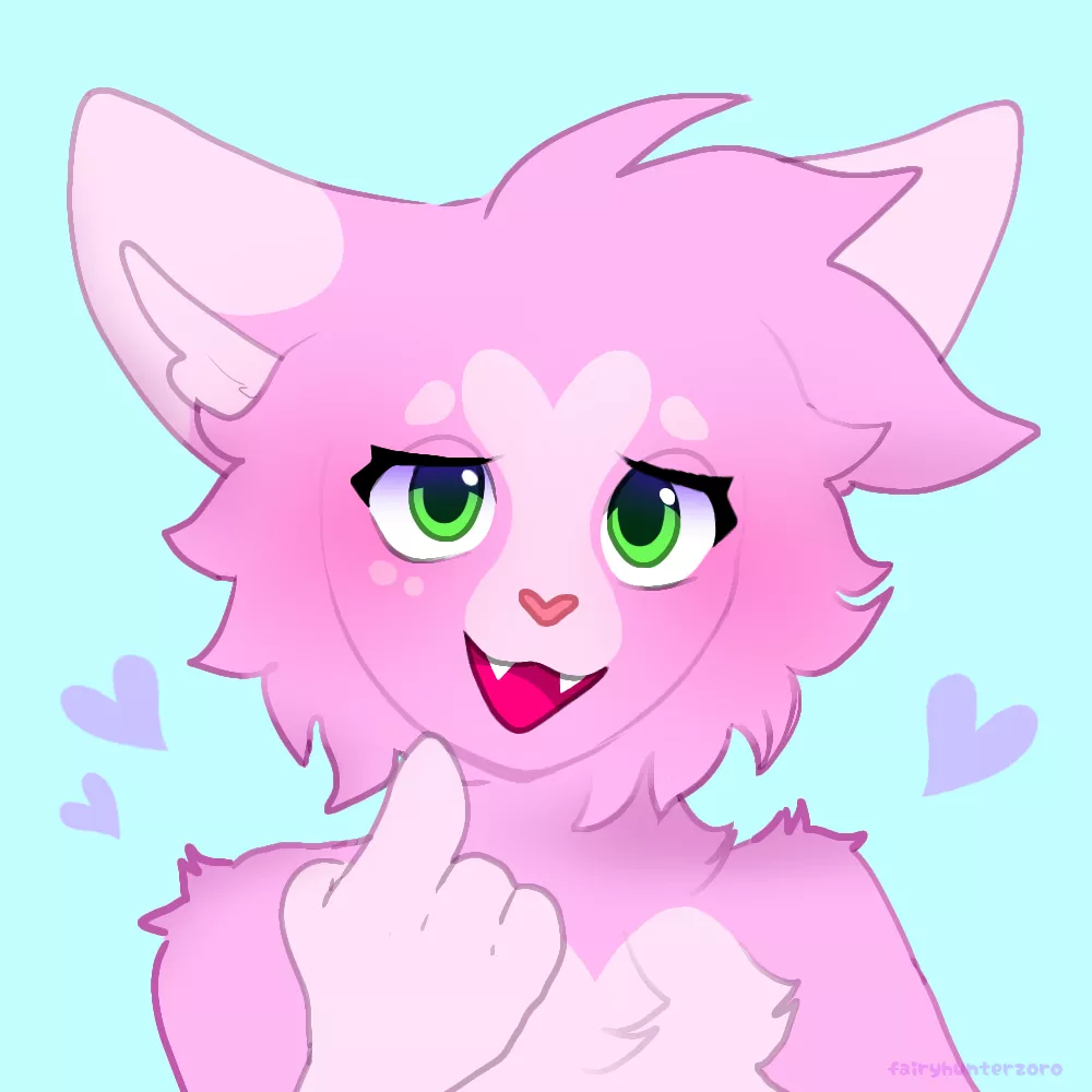 Posting some art I made of my fursona Valentine 😁