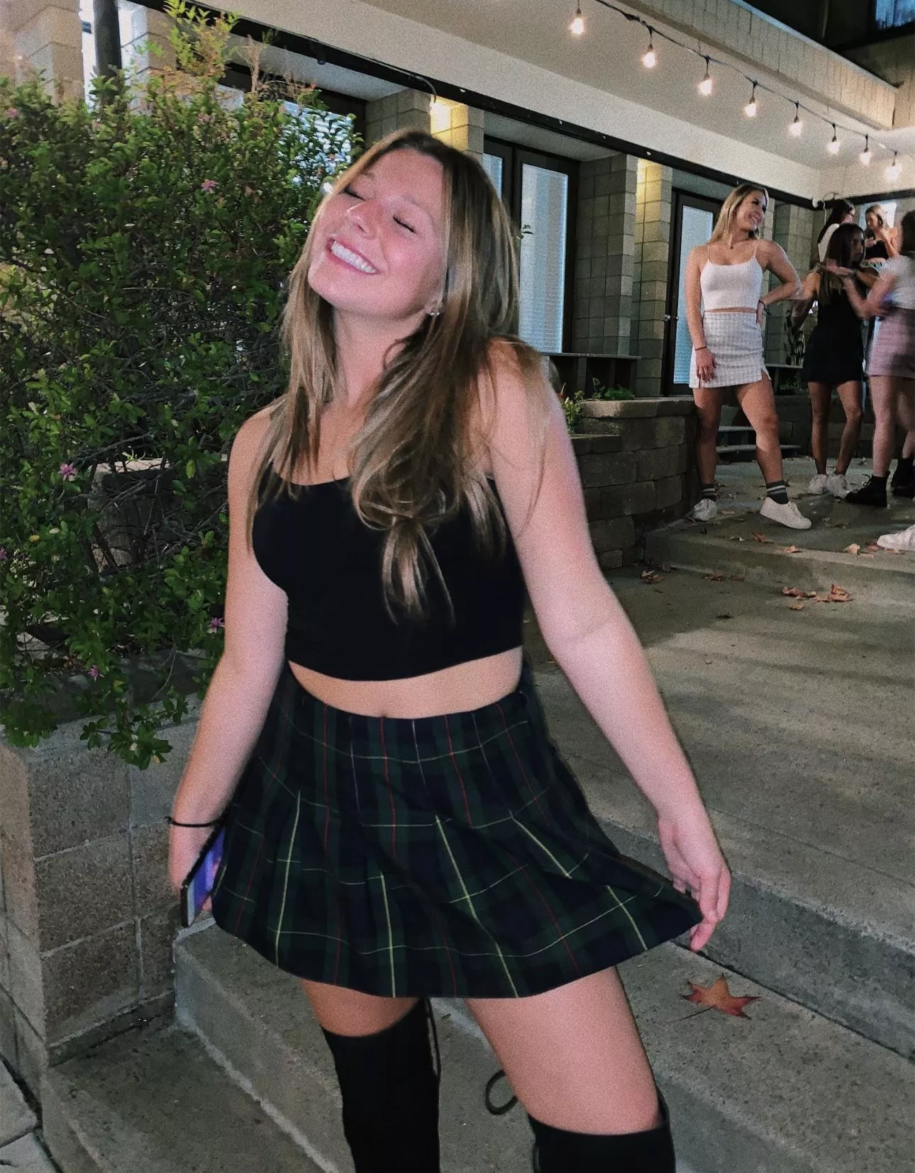 She’s showing you how easy it is to lift the skirt, would you?