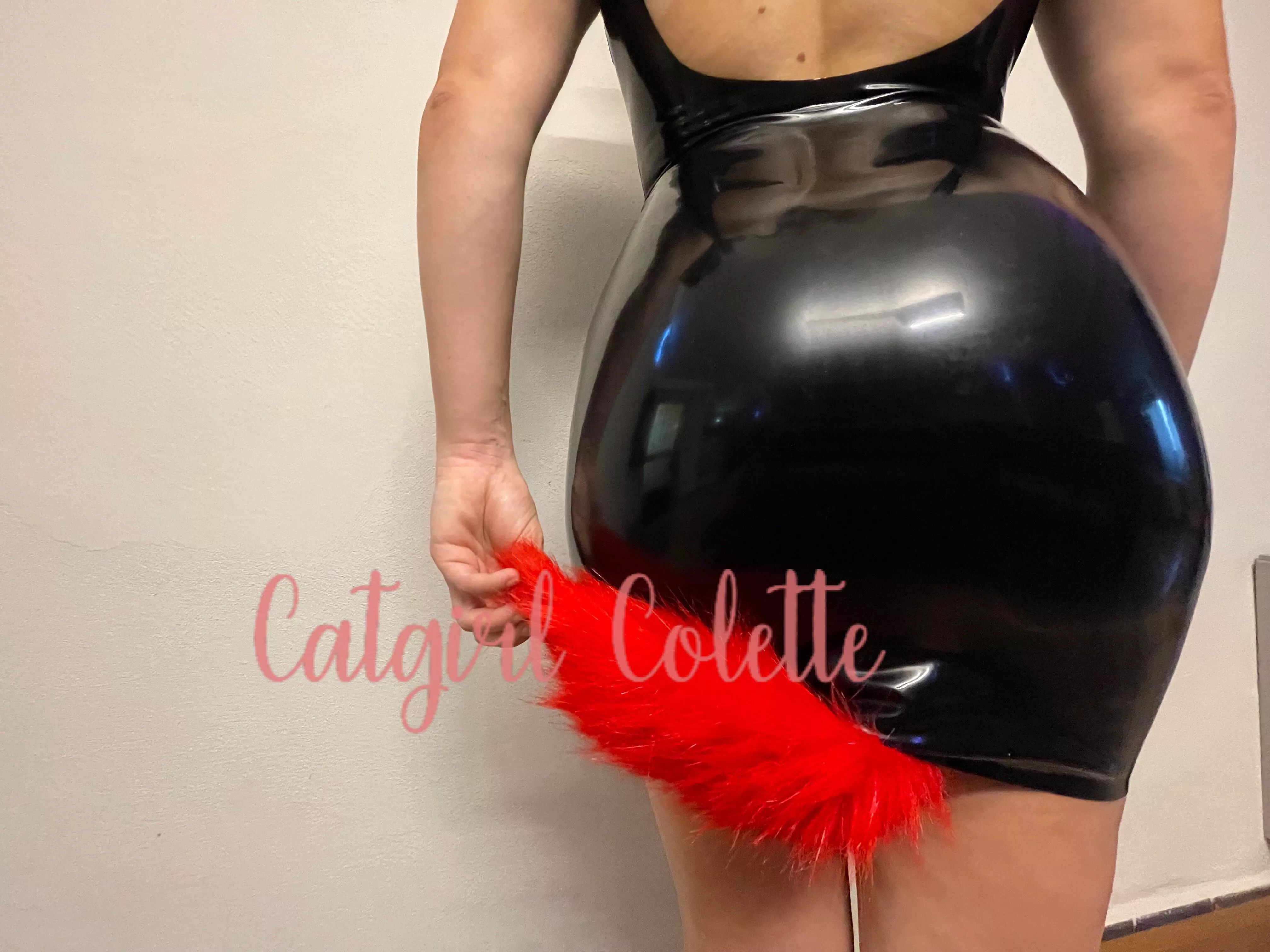 A clue, the tail isn’t attached to the latex dress🤫