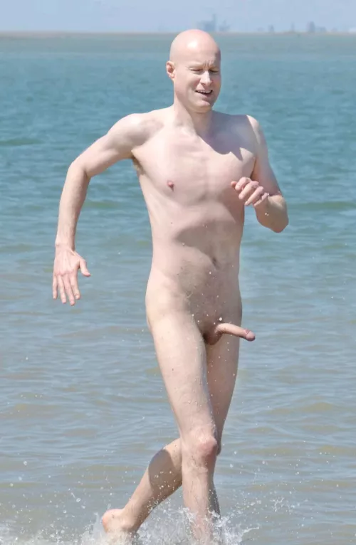 Myself with an erection at a public beach in the Netherlands 😎