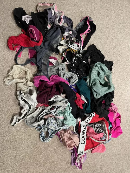 Sister finally left to college, new panties I get to play with and wear for the next 8 months 😍😍