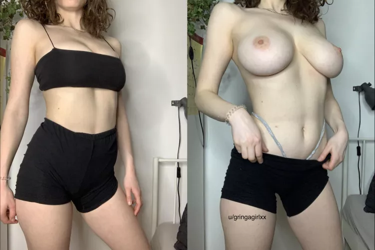 This black top does a great job hiding my tits😏