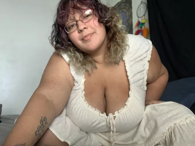 big tits + white sundress: best duo