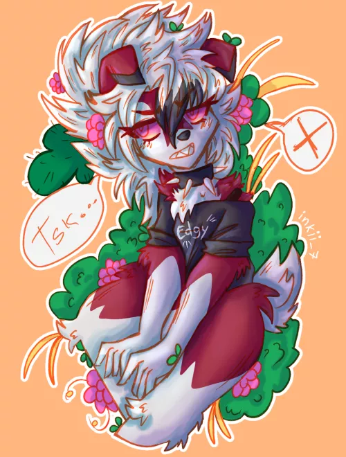 Hi! I'm new to reddit and I wanted to show you this drawing I made of Lycanrock in a antho version, I hope you like this ✨