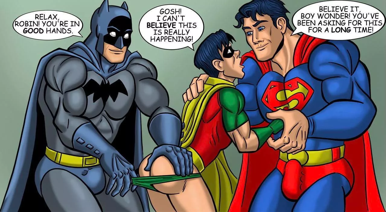 Benefits of a sidekick… [Batman, Superman, Robin] (IcemanBlue)