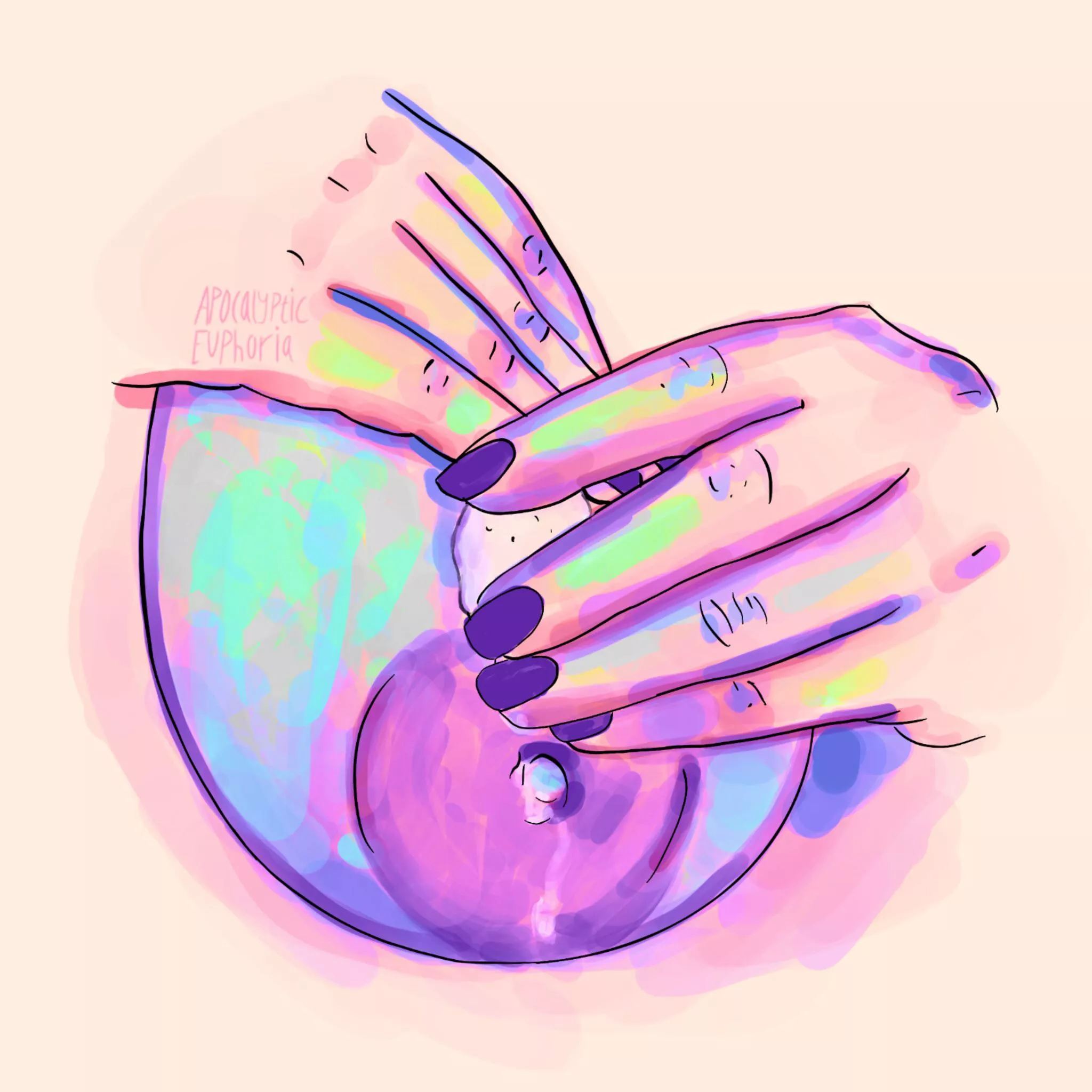 Boobtober painting day 5 “Icy” model asked to be anonymous