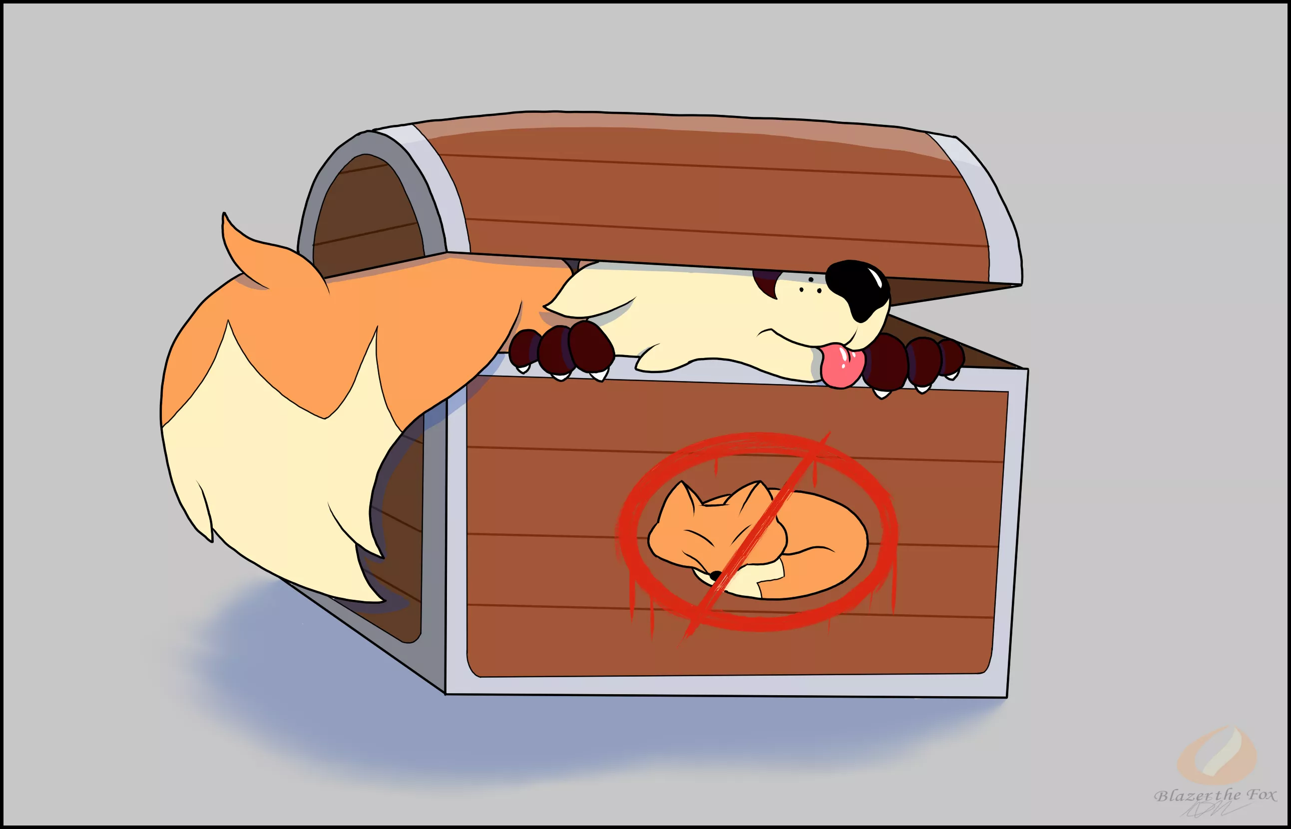 Illegal Box Fox - Art by me (YCH Available - $5 USD)