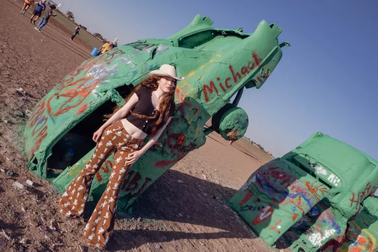 On Route 66 :) Cowboy print Jeans!