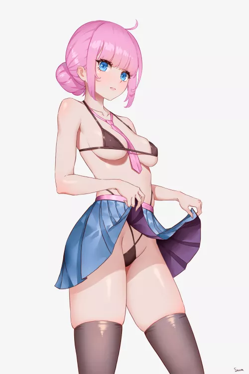 showing off her lovely thighs