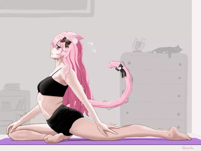 Stretching 😺 (Nyanners fanart by me)