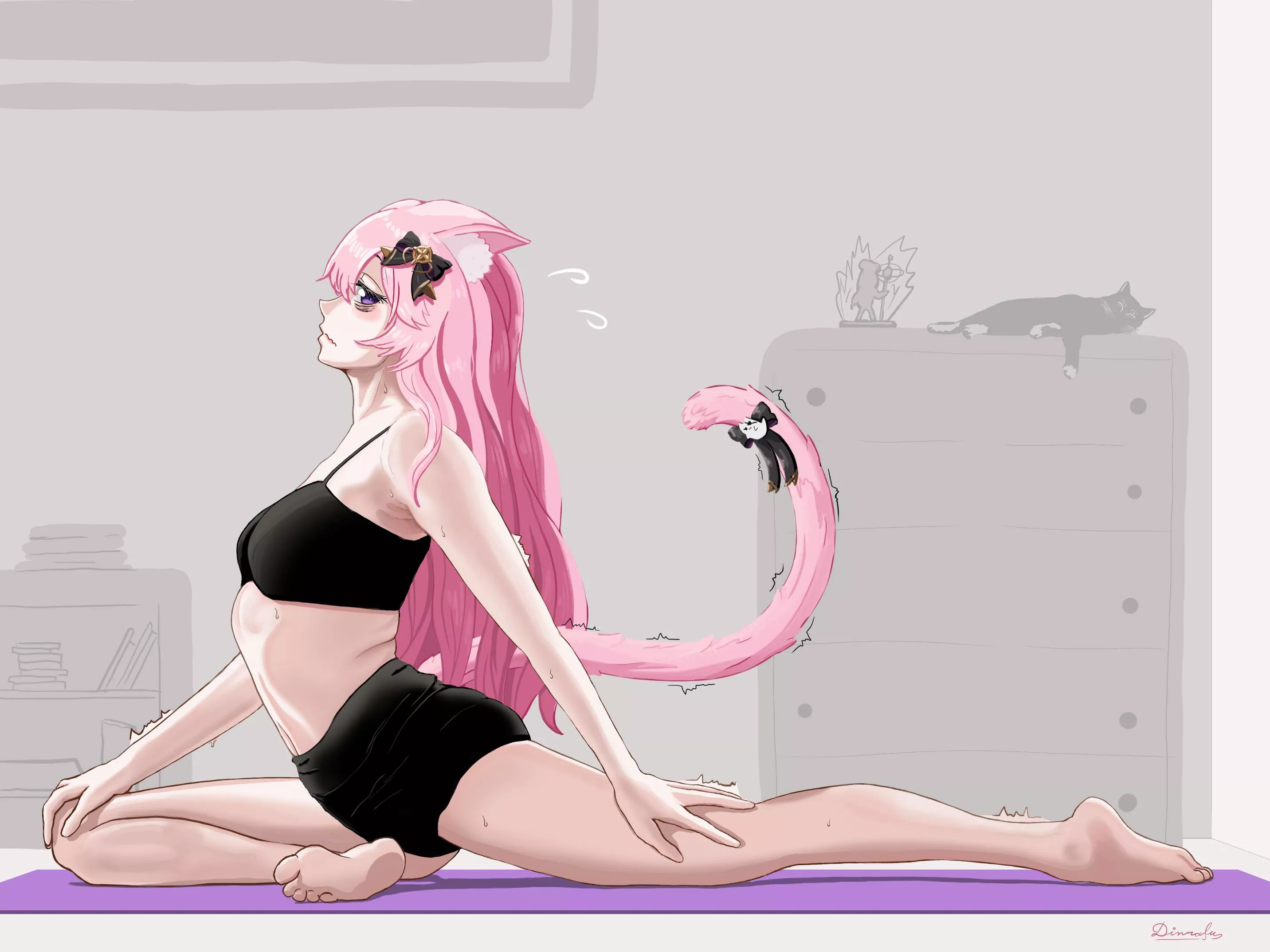 Stretching 😺 (Nyanners fanart by me)