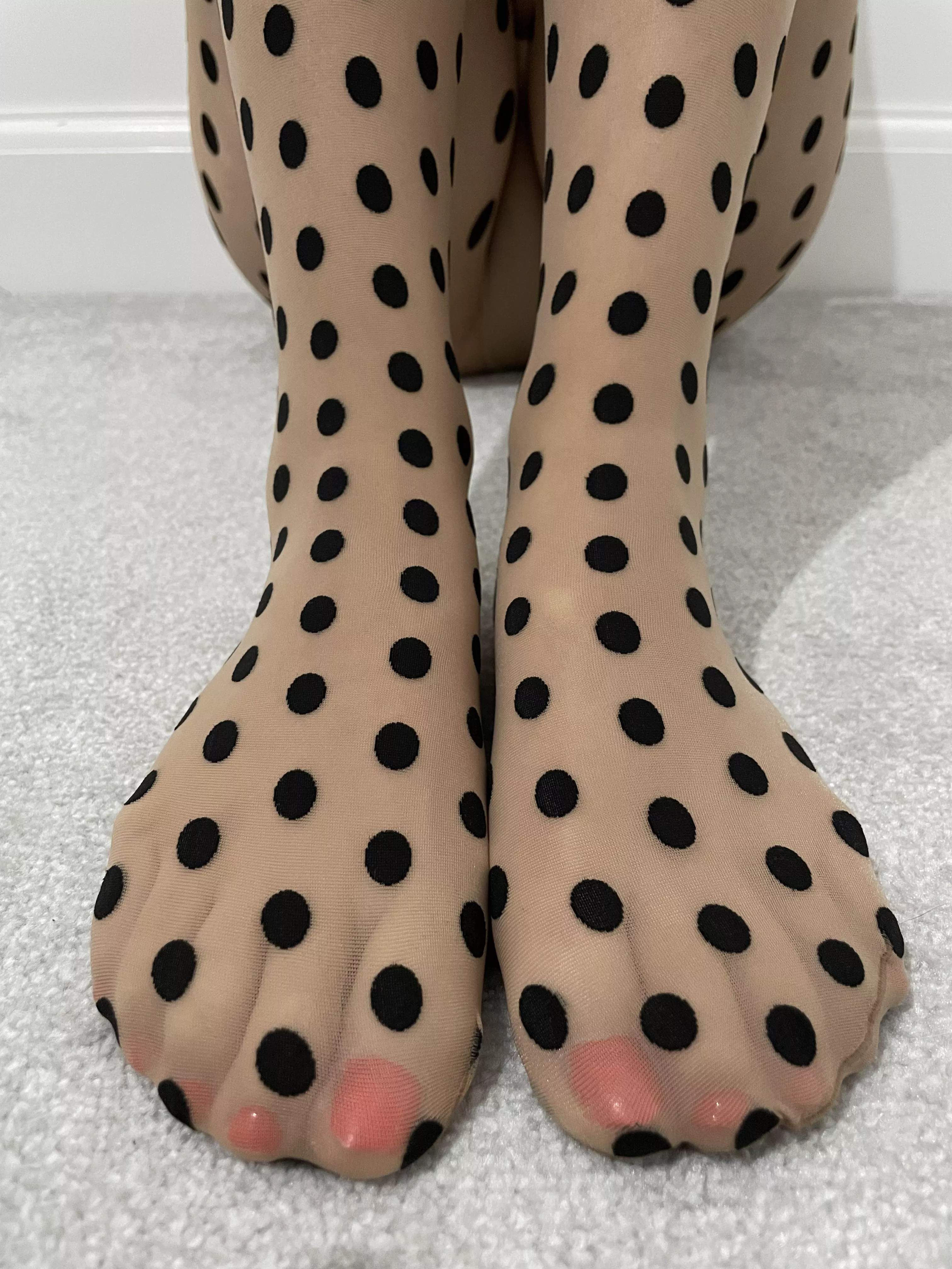 How are my painted toes in these tights ? He he.