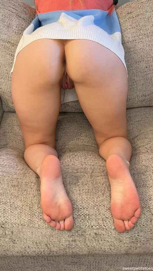 I want to feel how smooth your cock is against my feet