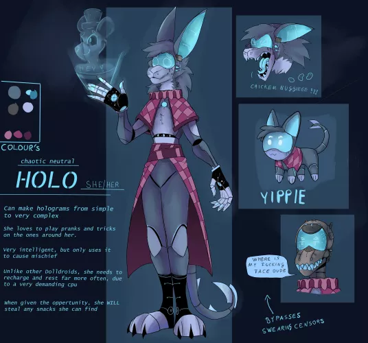 Made a new fursona. They are a oc species named dolldroids :D (art by me)
